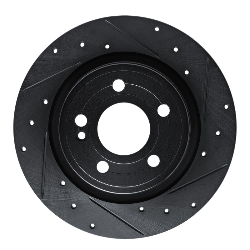 Mercedes-Benz A200 Brake Rotor (1) - Rear Right - R1 Concepts - Drilled & Slotted - Black - `19-`26 Mercedes-Benz A200 Brake Rotor (1) - Rear Right - R1 Concepts - Drilled & Slotted - Black - `19-`26